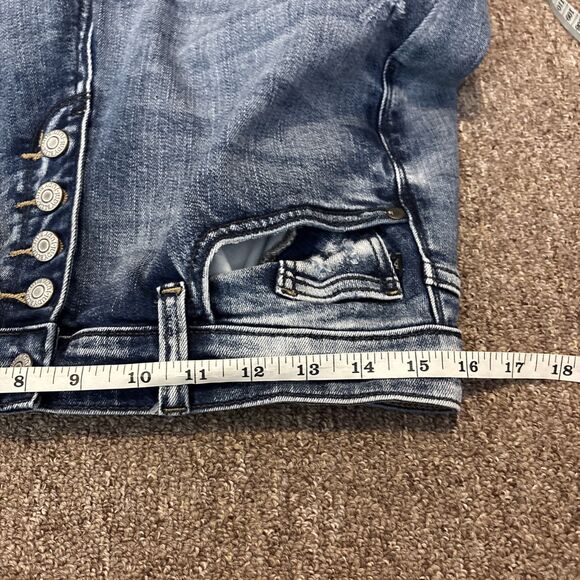 Judy Blue Jeans Womens 29 Boyfriend Mid Rise Dark Wash Distressed Stretch Denim - Picture 3 of 12